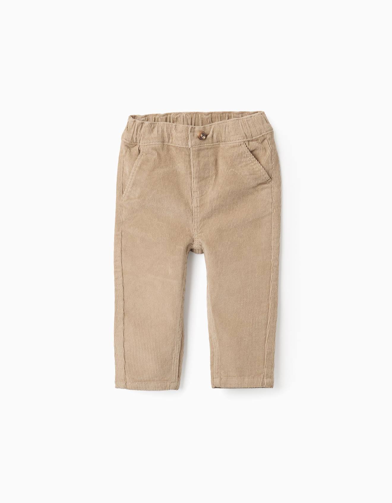 Pantalon Chino En Velours Côtelé Beige