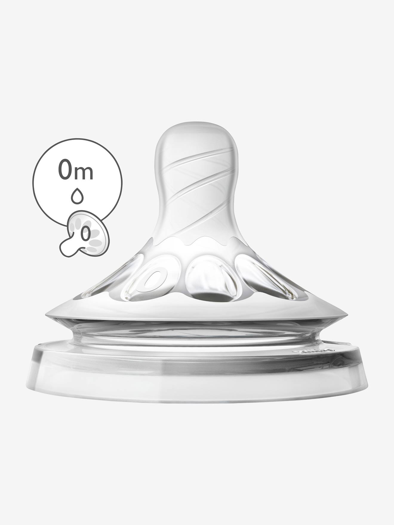 Lot de 2 tétines Philips AVENT Natural, 5 débits transparent (Philips Avent) - Image 1