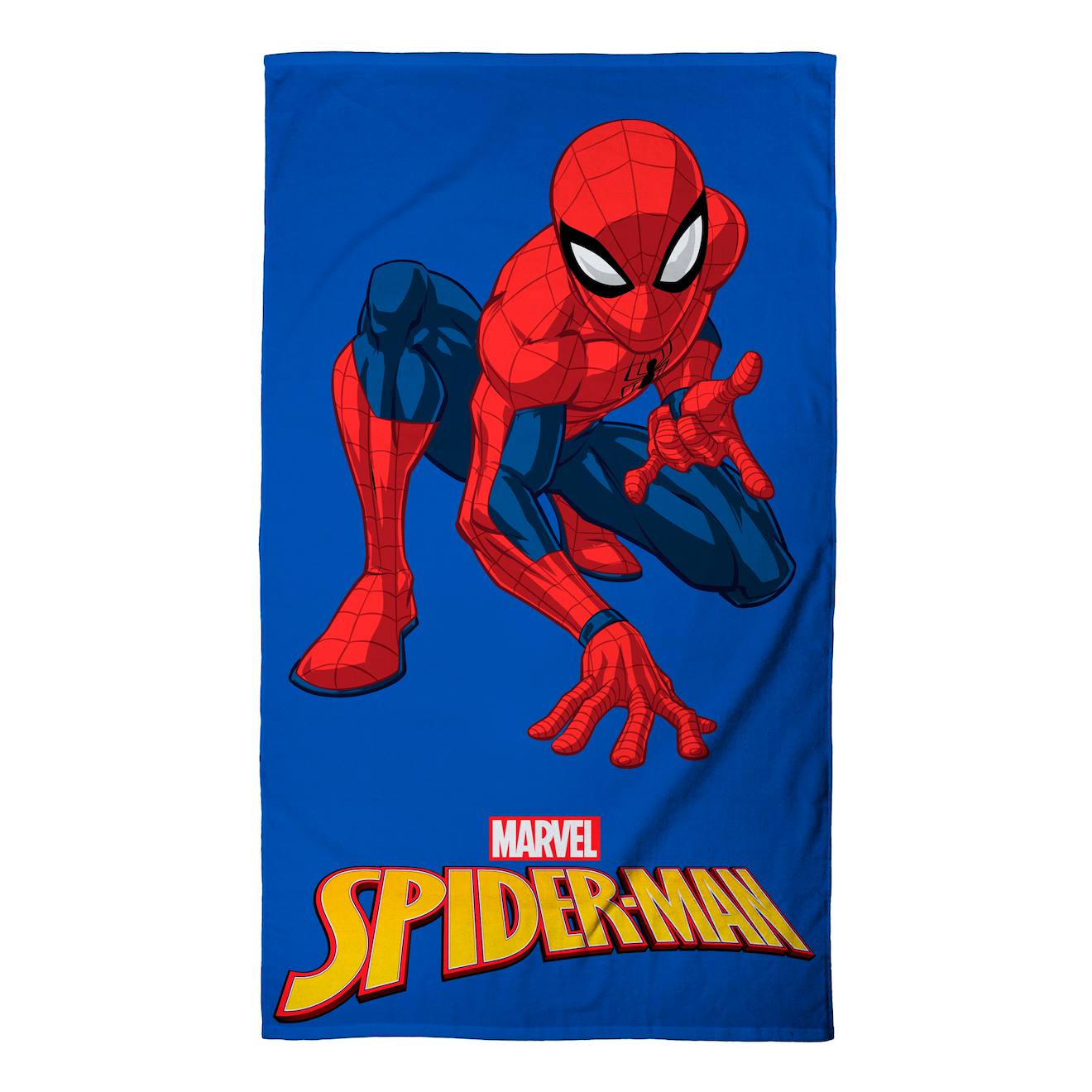 Serviette De Bain Et De Plage Imprimée 100% Coton, Spiderman Super Hero Bleu Marine