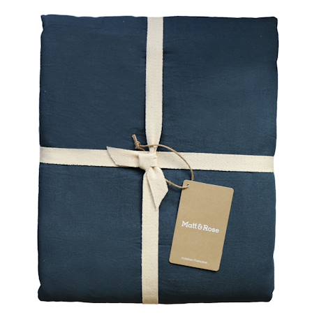 Drap-housse uni en coton, coton lavé Blanc+Bleu nuit+Bleu orage+Caramel+Chocolat+Lichen+Lie de vin+Lin+Miel+Nude+Terre cuite 5 - vertbaudet enfant 