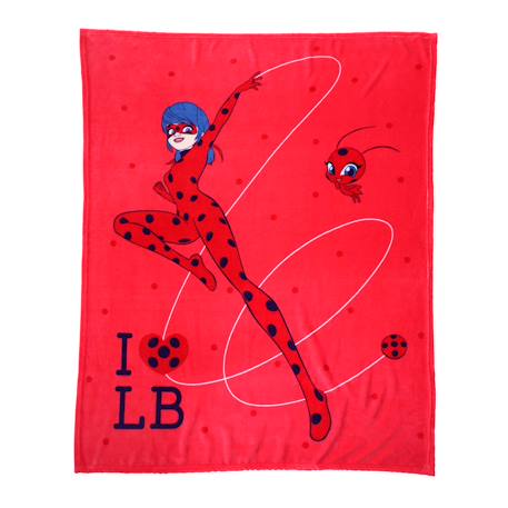 Plaid polaire imprimé toucher extra doux, miraculous ladybug jump Rouge 1 - vertbaudet enfant 