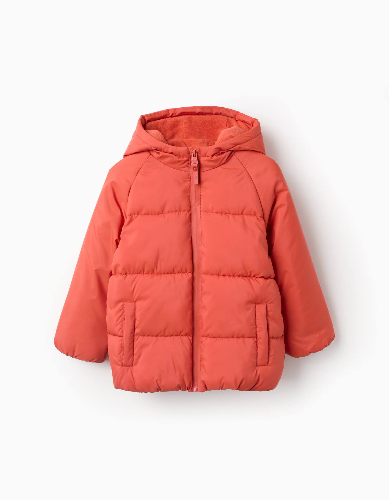 Doudoune Avec Capuche Et Doublure Polaire Orange Sombre