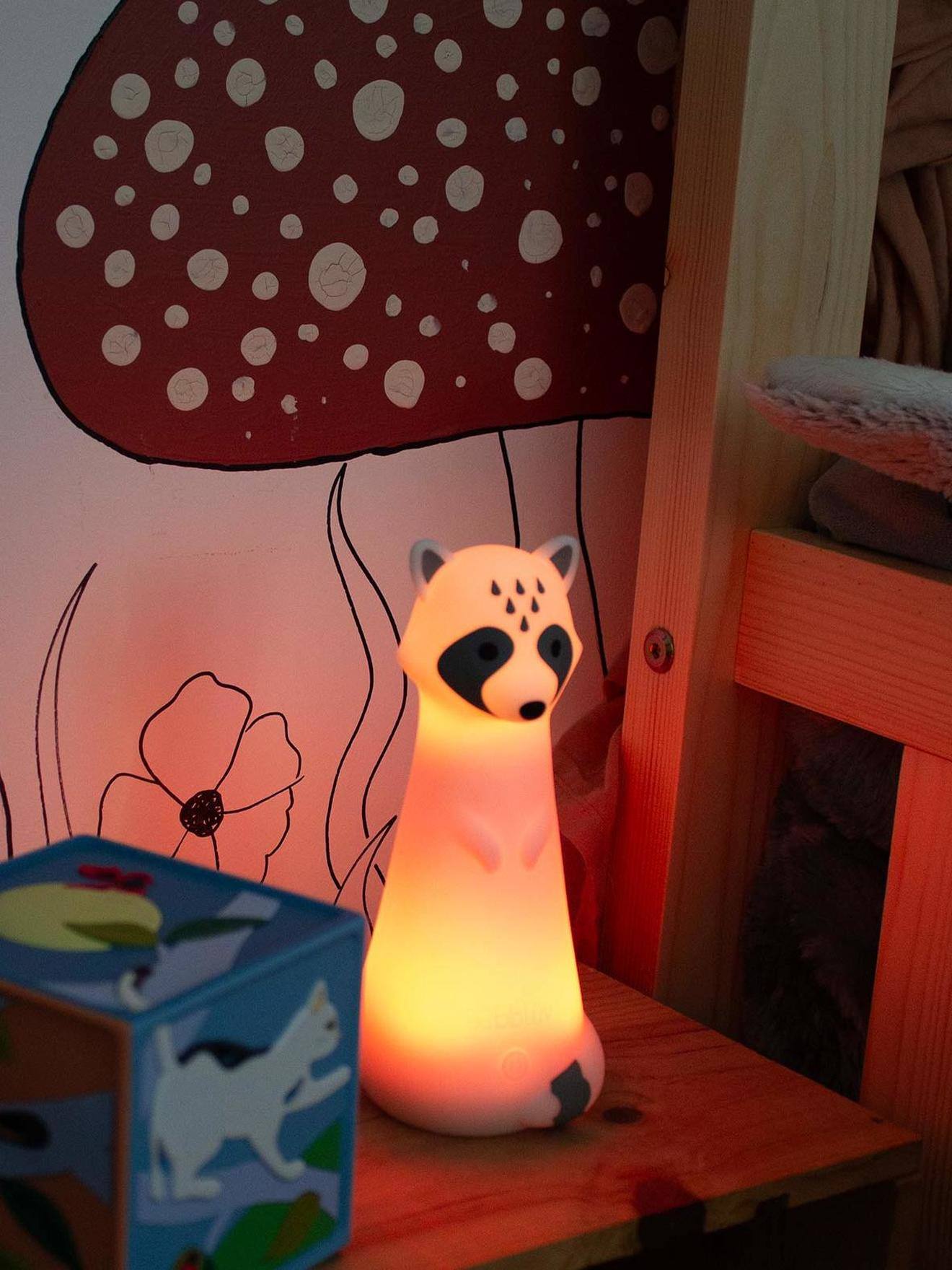 Veilleuse lampe de poche raton laveur Koön - BBLÛV blanc