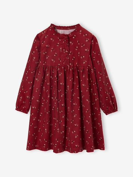 Fille-Robe-Robe en velours imprimées fille