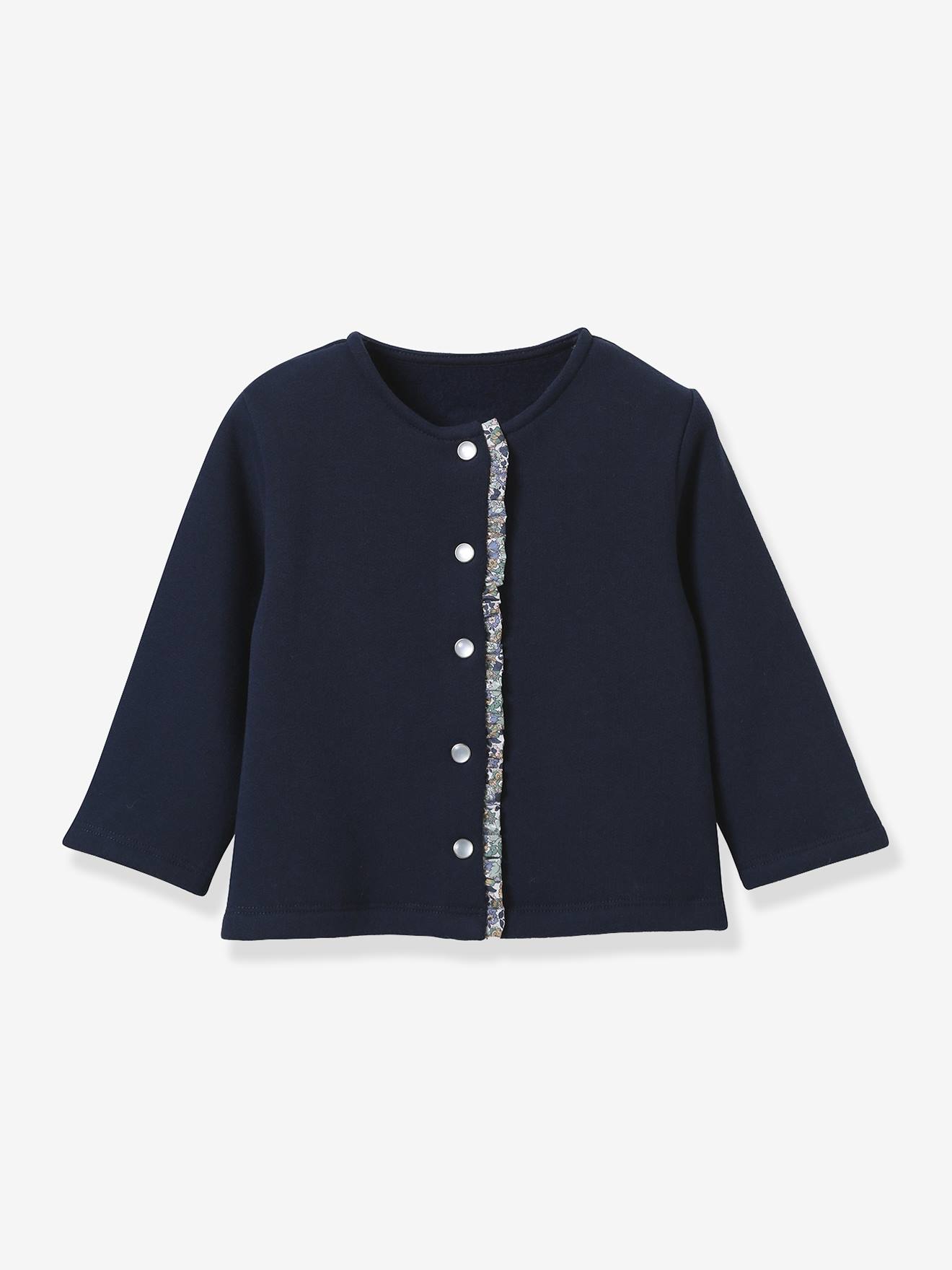Cardigan En Molleton Bébé Coton Biologique Marine