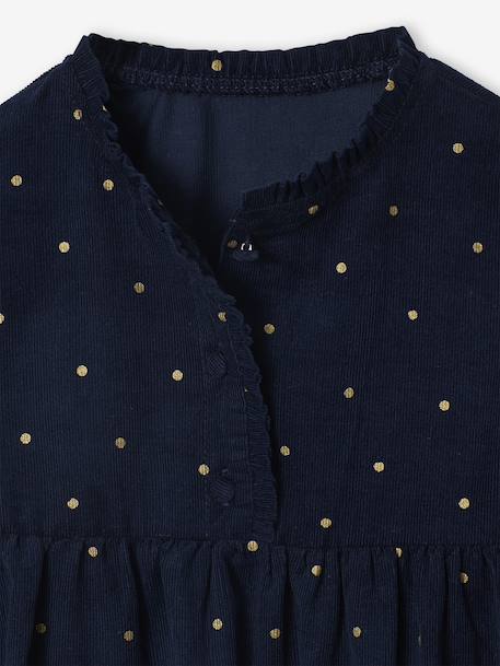 Robe en velours imprimées fille marine+tomette 4 - vertbaudet enfant 