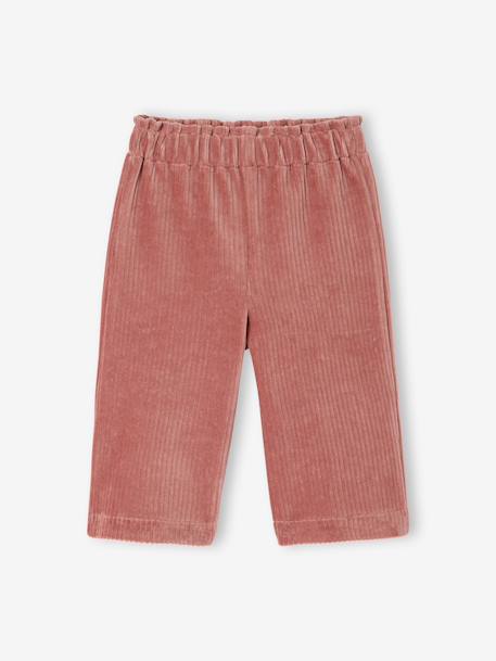 Fille-Pantalon bébé en velours forme large
