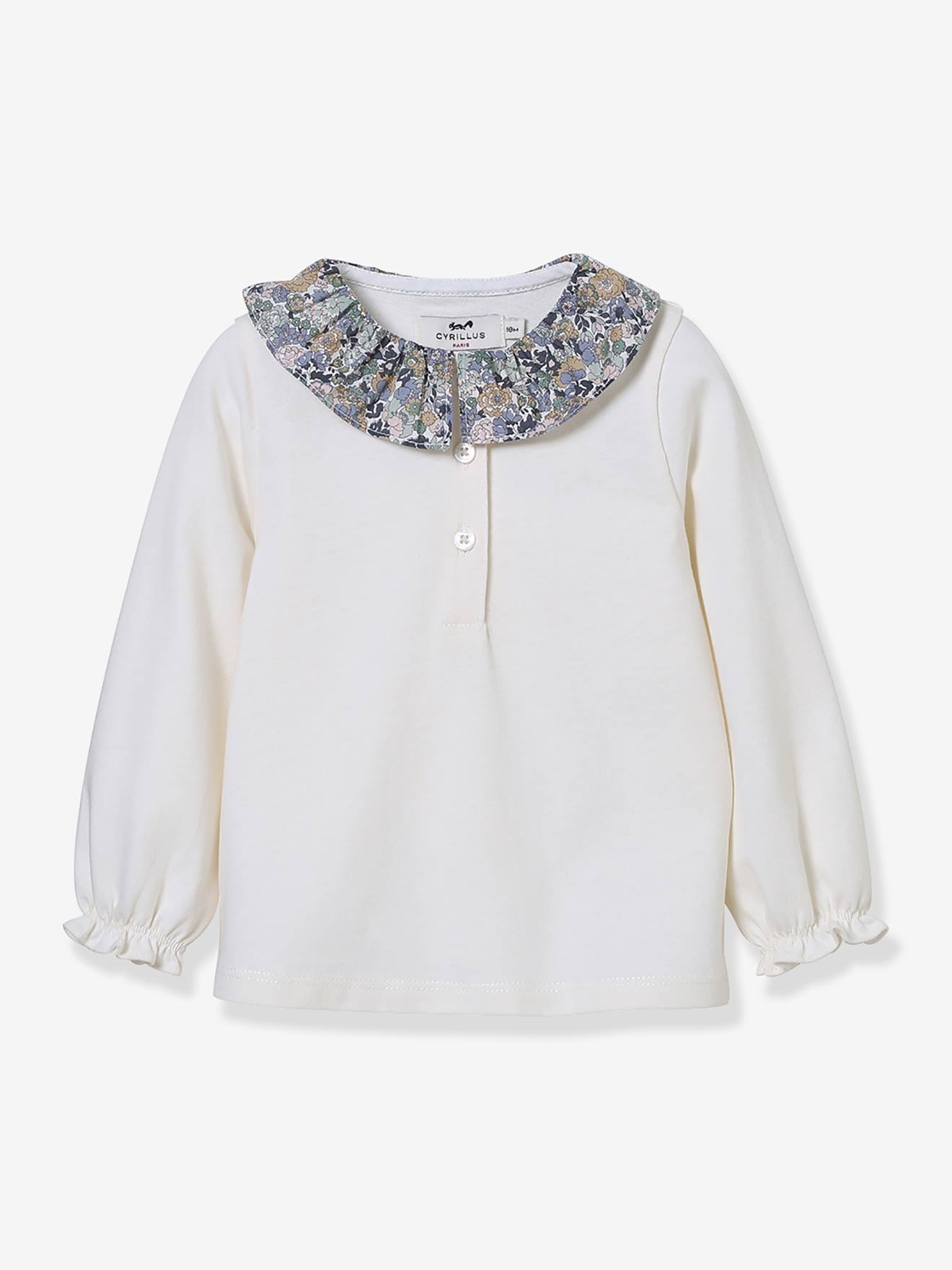 T-shirt col en tissu Liberty bb coton biologique rose 23 €