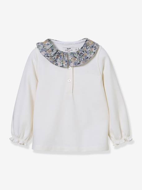 Bébé-T-shirt, sous-pull-T-shirt col en tissu Liberty bébé coton biologique
