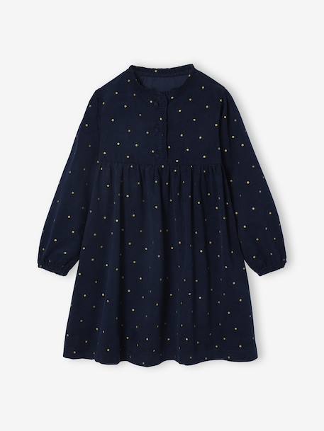 Robe en velours imprimées fille marine+tomette 2 - vertbaudet enfant 
