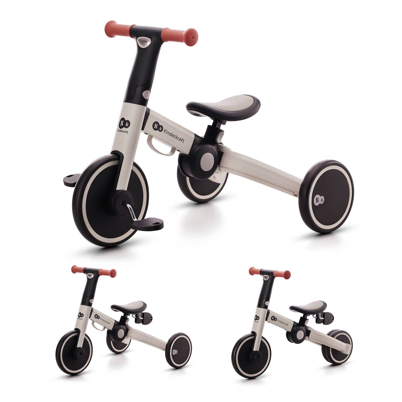 Tricycle Évolutif Pliable 3 En 1 Avec Fonction Draisienne Grey