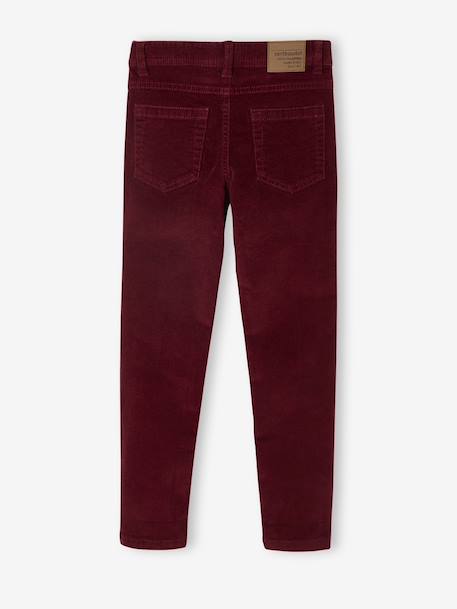 Pantalon slim velours garçon bordeaux+CAMEL 5 - vertbaudet enfant 