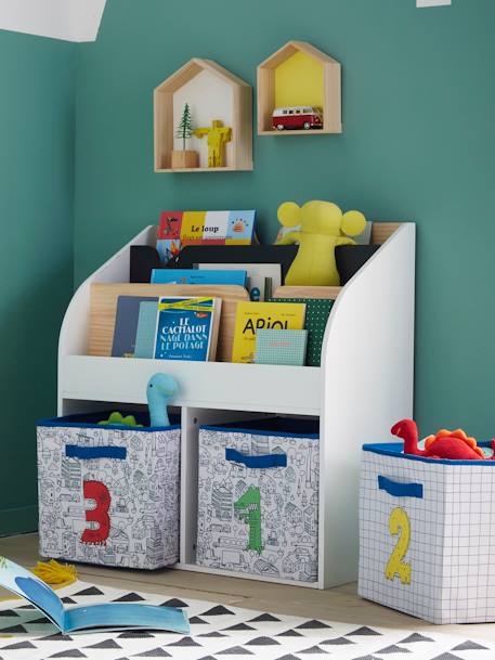Vertbaudet - Meuble de rangement 2 cases + étagère-bibliothèque LIGNE SCHOOL blanc