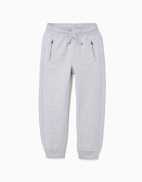Pantalon jogpant avec poches scellées Bleu foncé+Gris clair+Noir 5 - vertbaudet enfant 