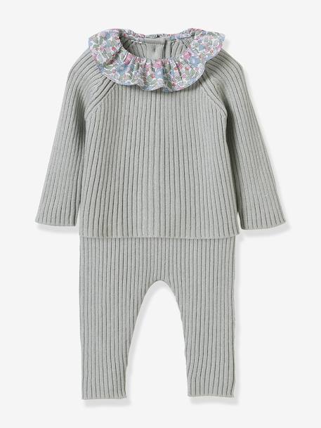Bébé-Ensemble en tricot bébé col en tissu Liberty