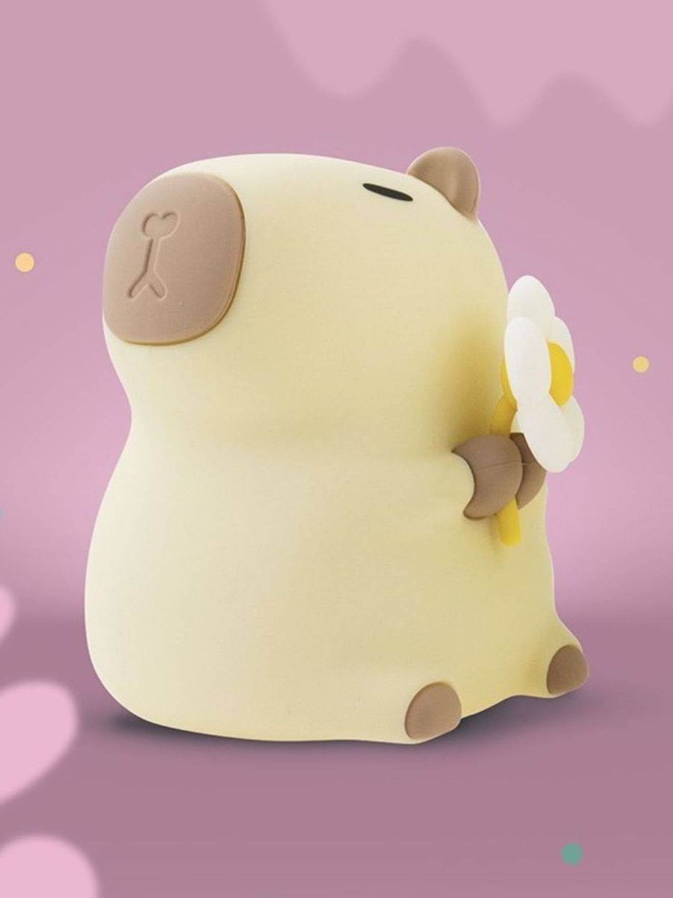 Veilleuse rechargeable Capybara fleuriste beige