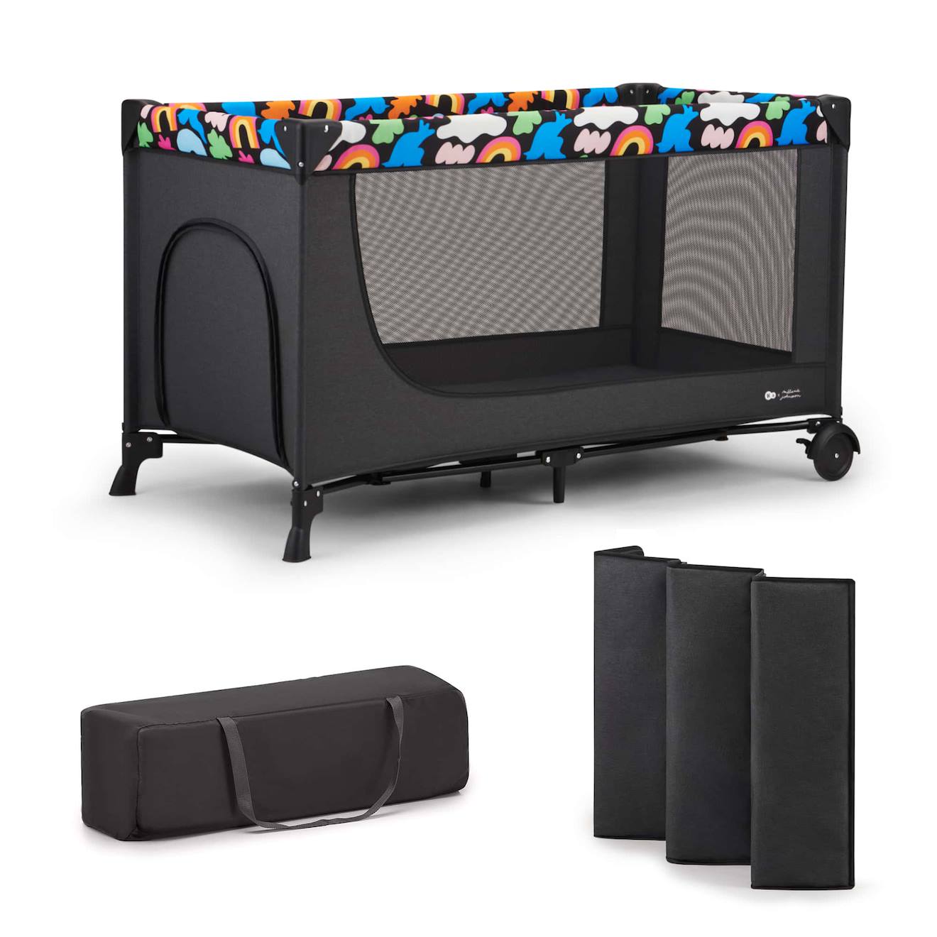 Lit Parapluie 2 en 1, Lit bébé voyage de la naissance jusqu à 15 kg black