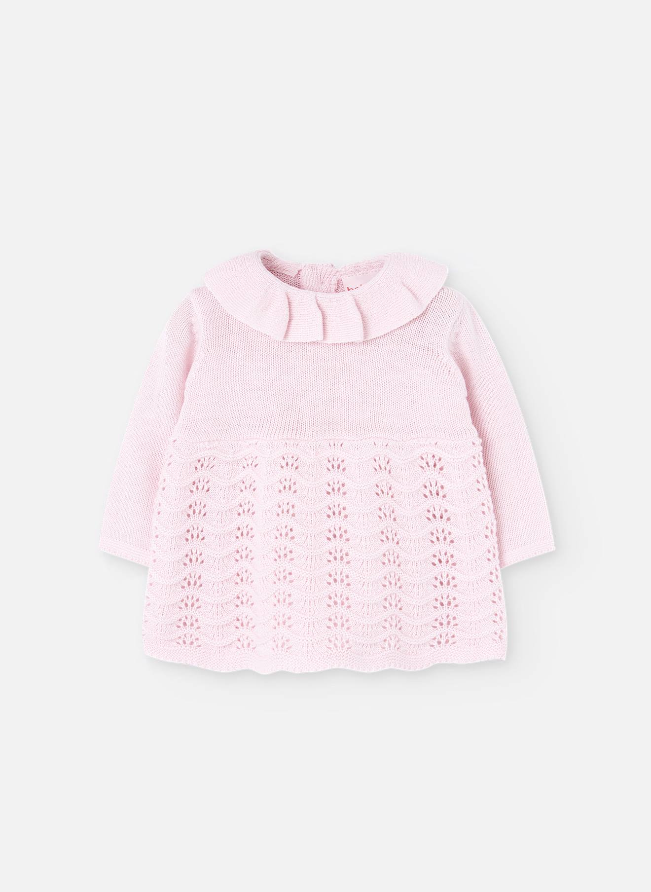 Robe Bébé Maille Rose