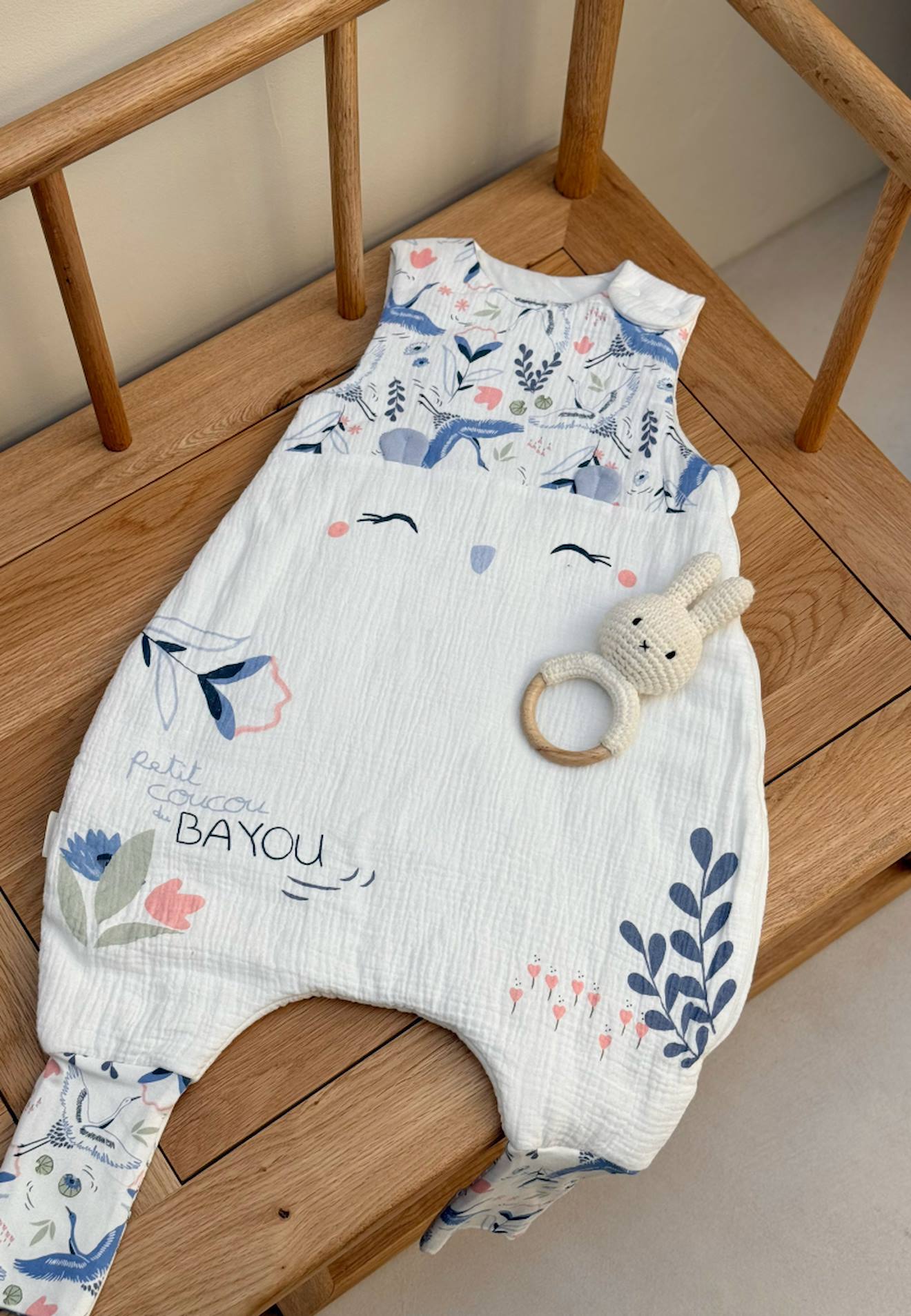 Turbulette Tog2 En Gaze De Coton Avec Pieds Retroussables Tiana Ecru