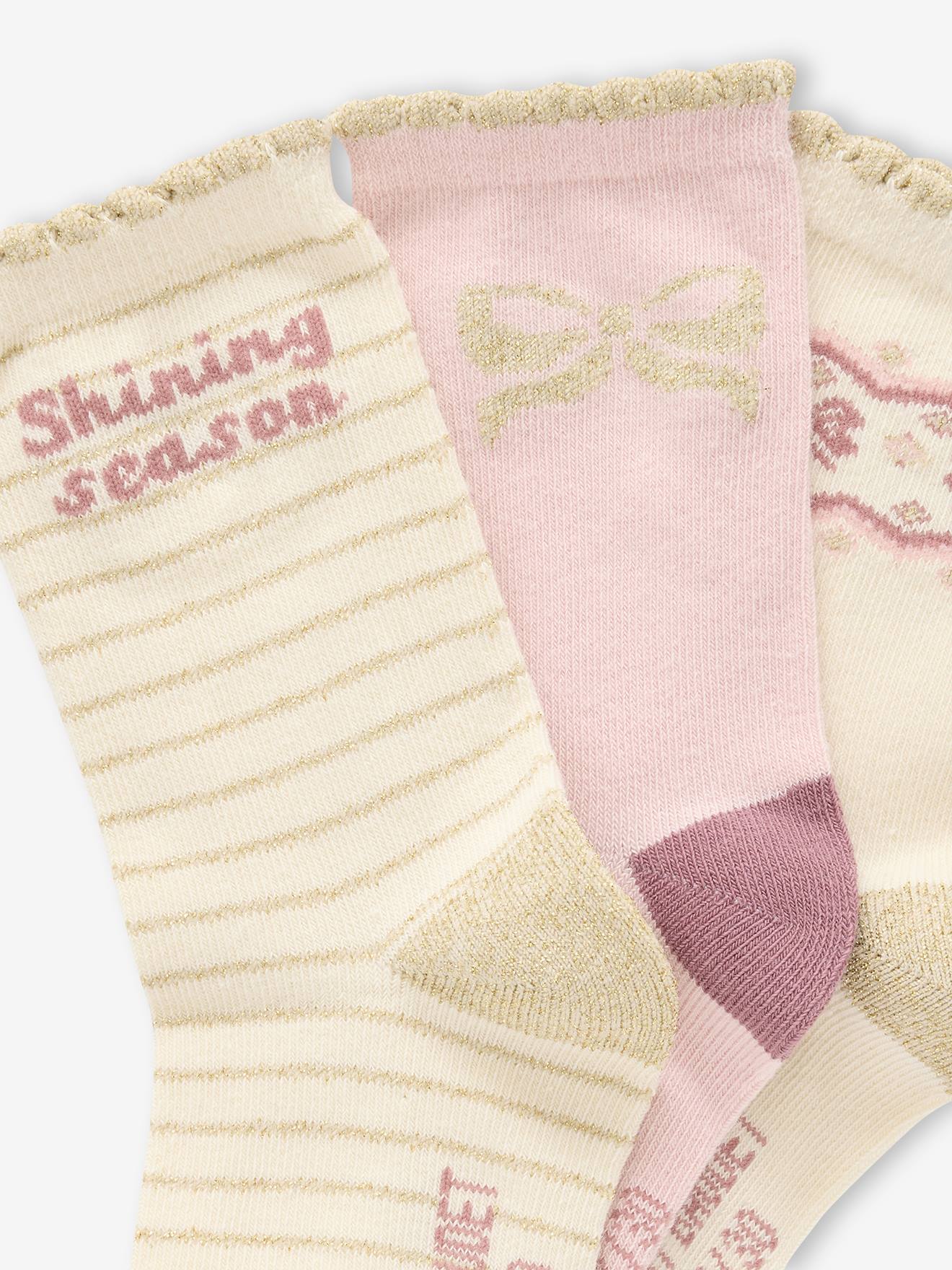 Lot De 3 Paires De Chaussettes Coeurs Bébé Fille - écru, Bébé