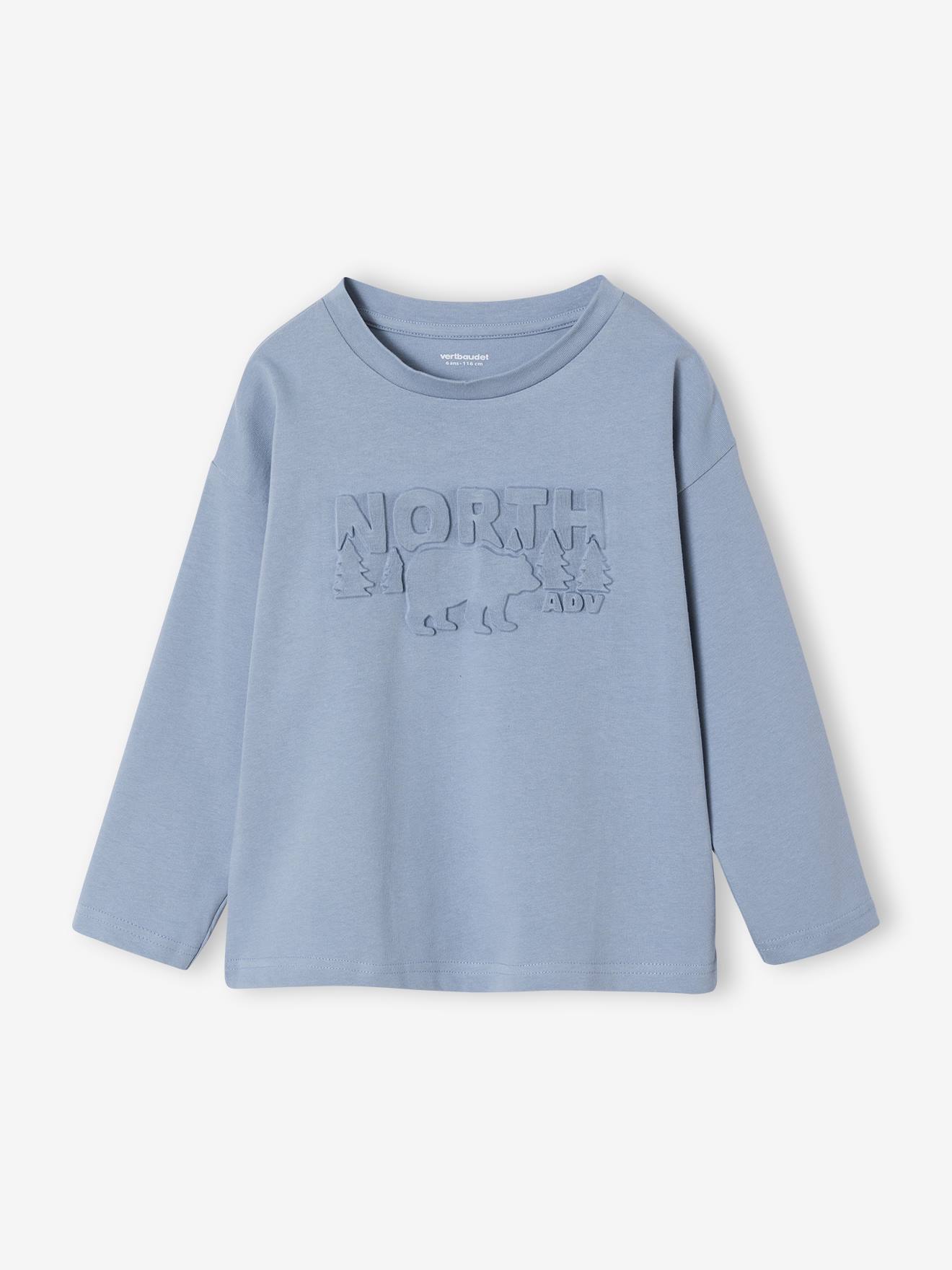 Tee-shirt manches longues garçon bleu clair