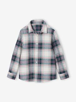 Chemise garçon noël en flanelle à carreaux  - vertbaudet enfant