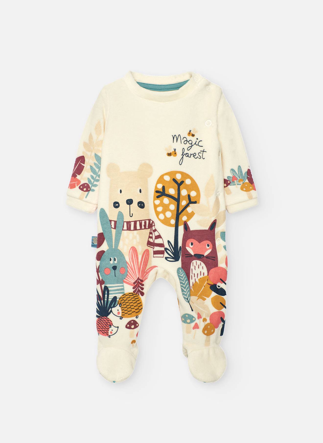 Grenouillère En Tricot Avec Des Animaux Pour Bébé Blanc