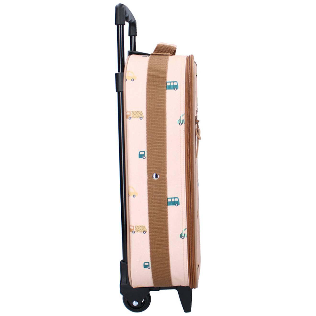 Valise À Roulettes Enfant Voitures Beige Beige, Bleu, Marron (Kidzroom) - Image 2