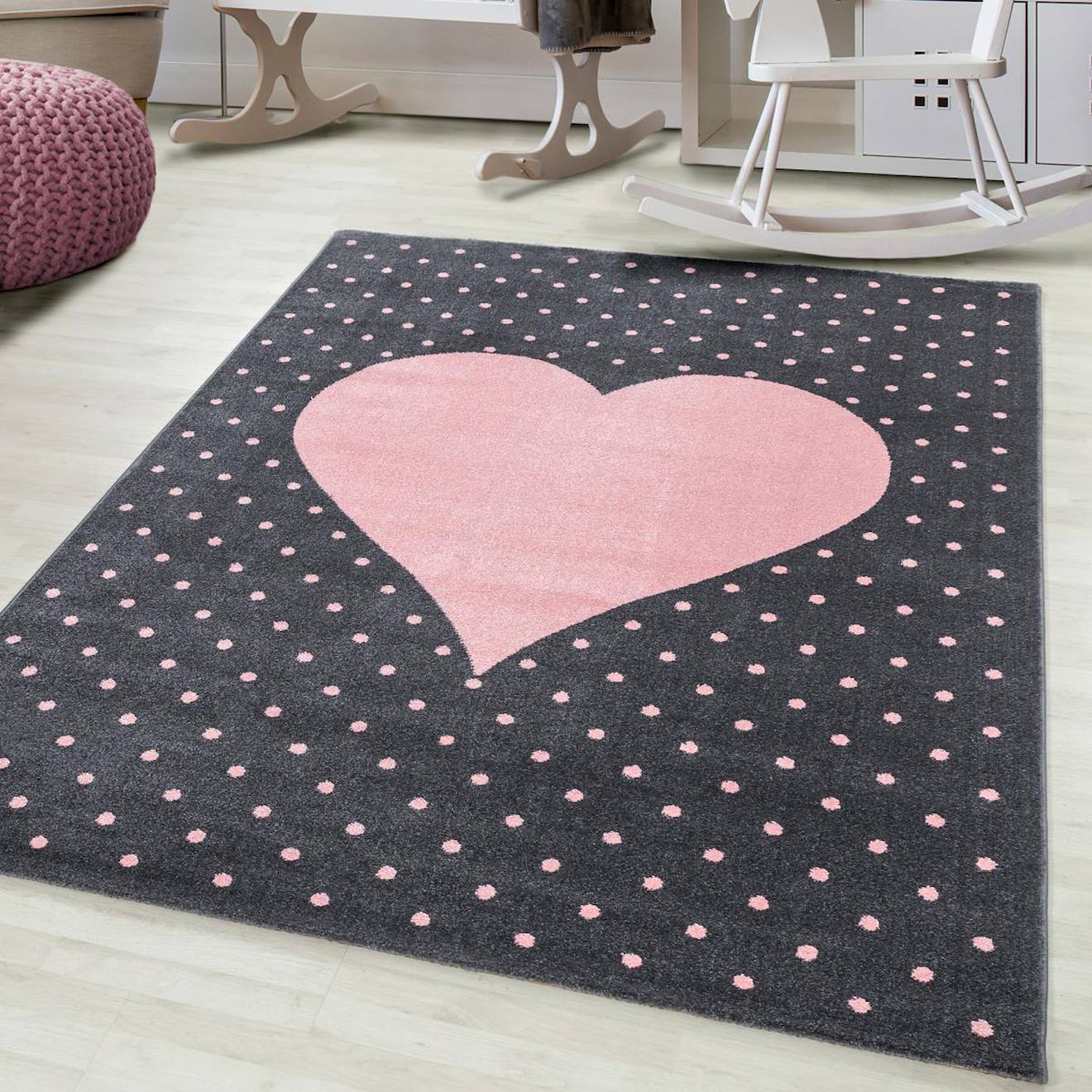 Tapis Enfant Tissé Pinkar Rose