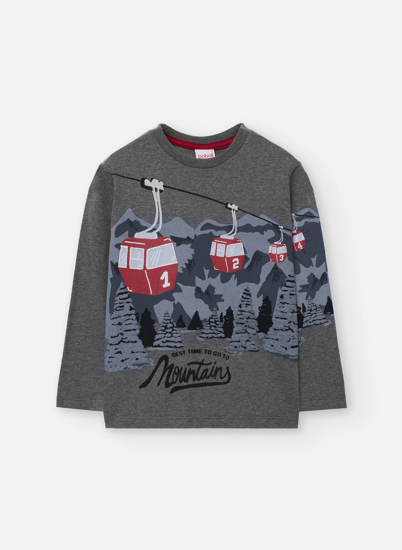 T-shirt Garçon Coton Téléphériques Gris