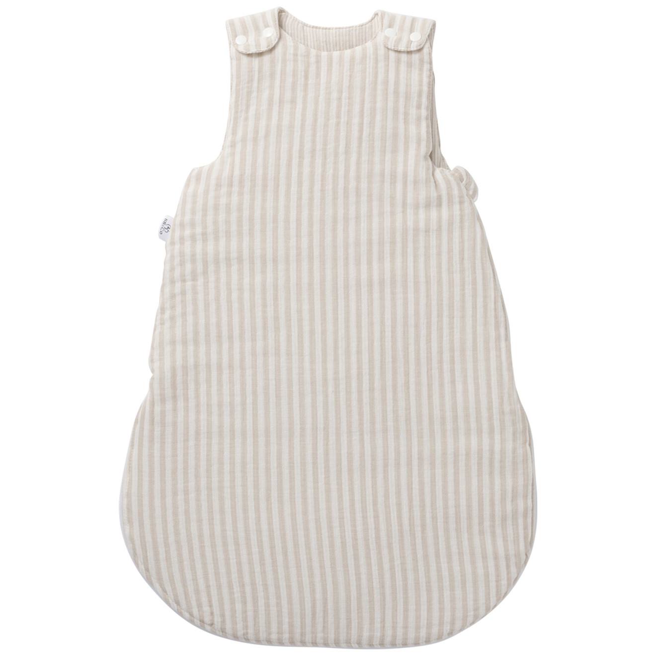Gigoteuse Ouatinée En Gaze De Coton Beige Rayé Galet (0-6 Mois) Beige, Blanc