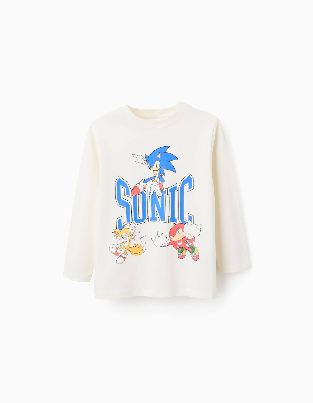 T-shirt À Manches Longues En Coton Sonic Beige Clair