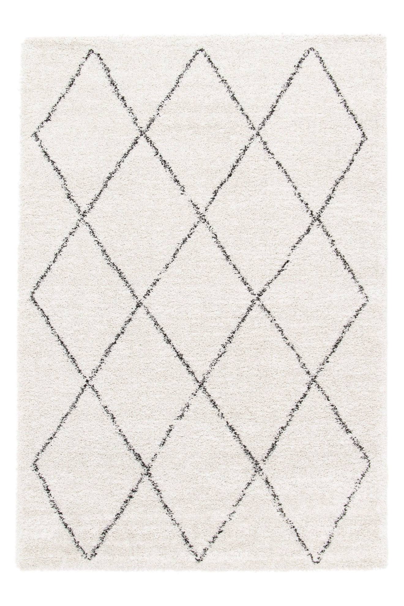 Tapis Shaggy Ethnique Tissé Doux Et Volumineux Nomad Beige