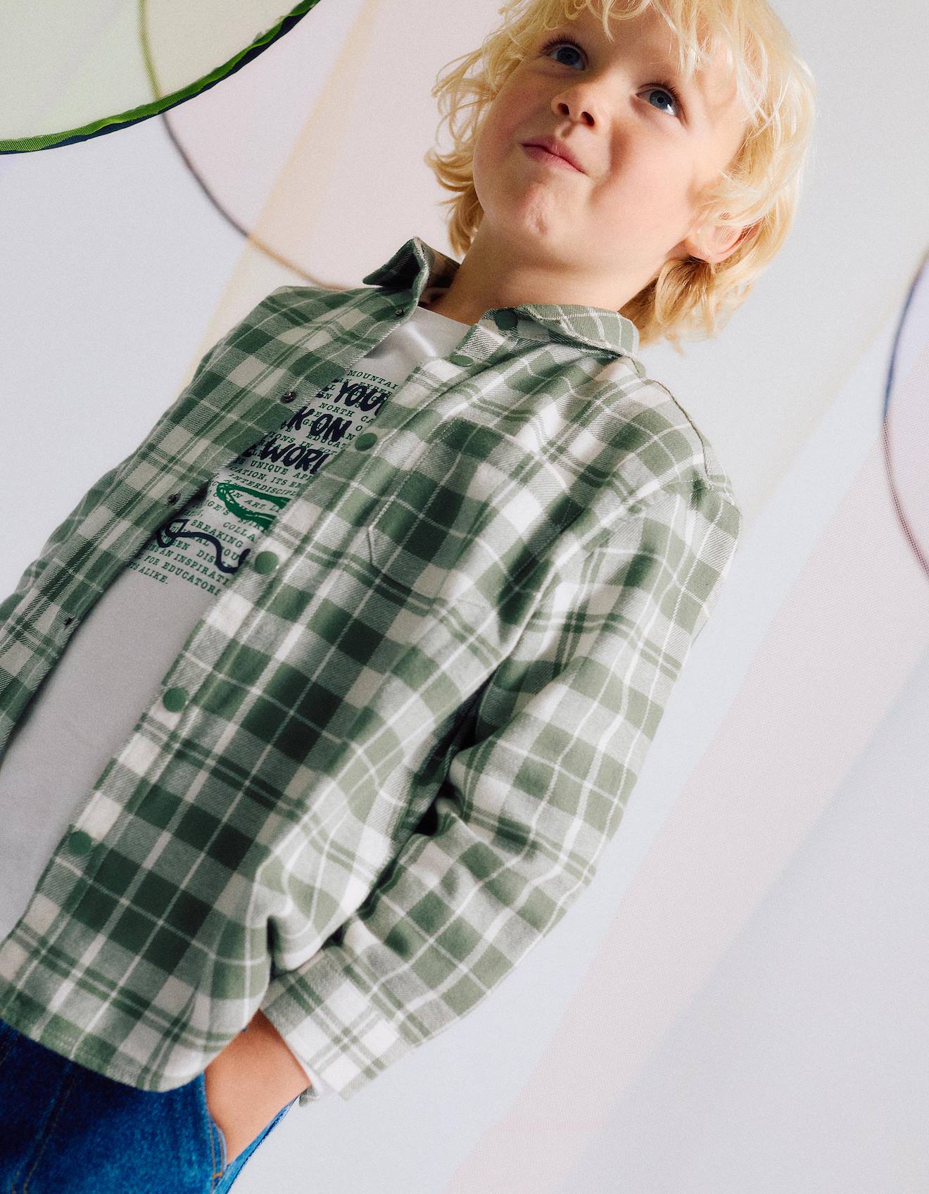 Chemise En Flanelle À Carreaux Vert