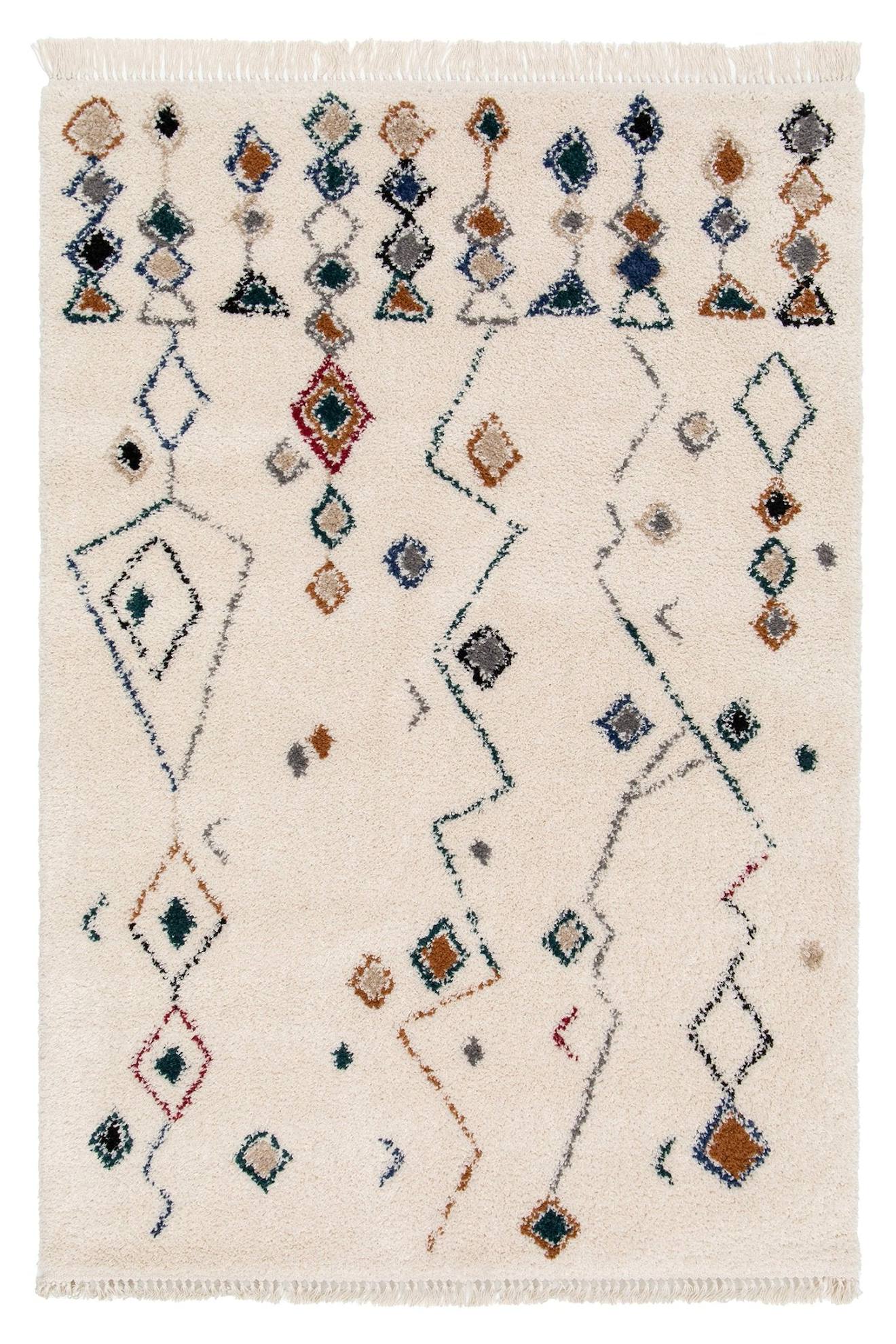 Tapis Ethnique À Franges Inspiration Bédouine Mogador Multicolore