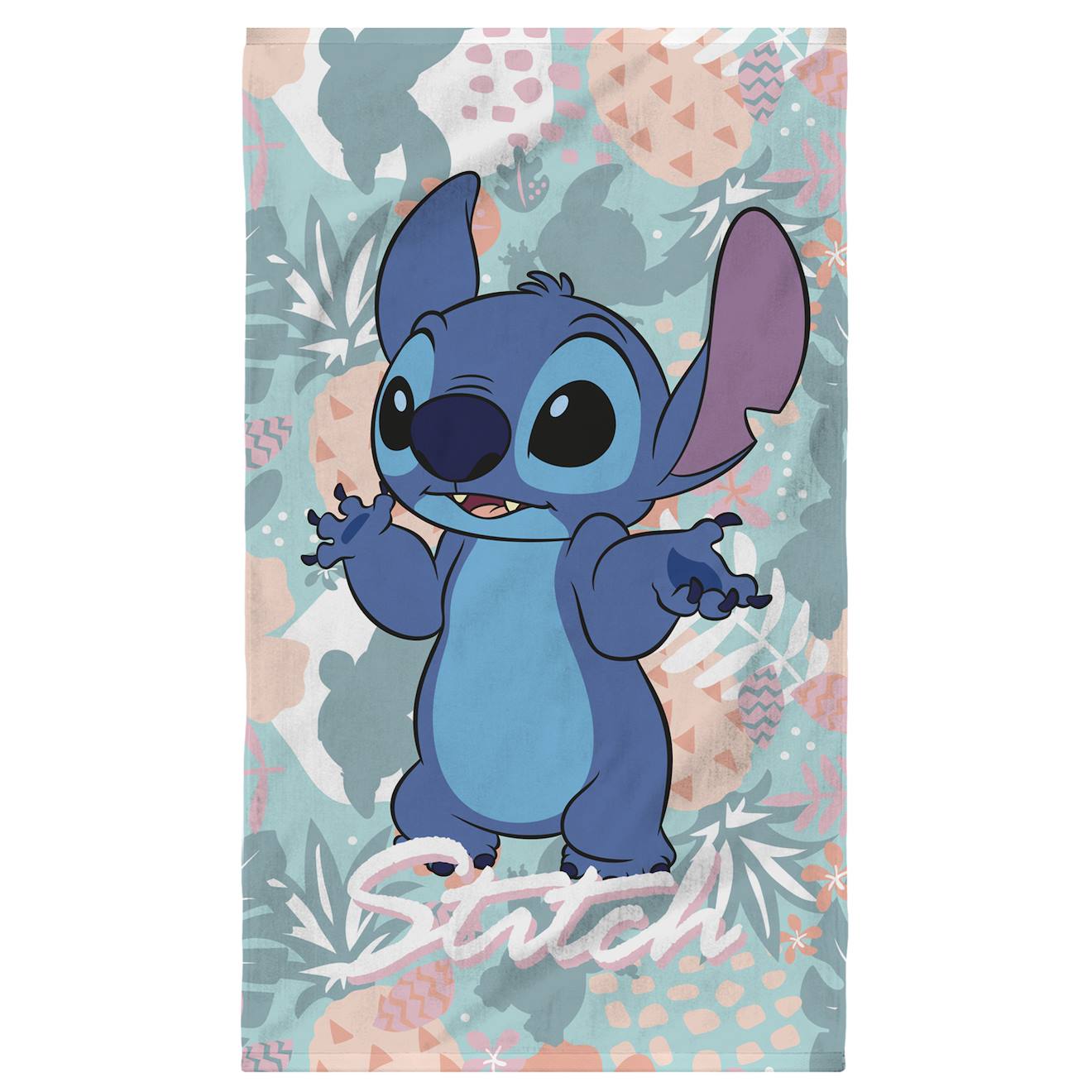 Serviette De Bain Et De Plage Imprimée 100% Coton, Disney Home Stitch Tropics Multicolore