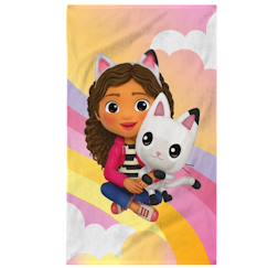 Serviette de bain et de plage imprimée 100% coton, gabby et la maison magique rainbow  - vertbaudet enfant