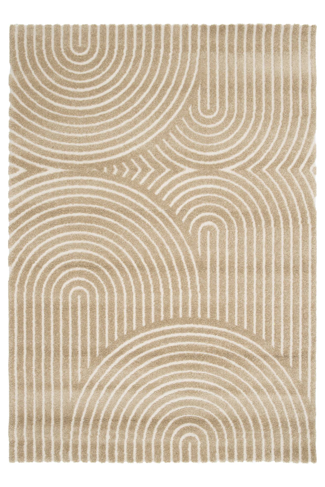 Tapis À Relief Doux Et Élégant Groove Marron