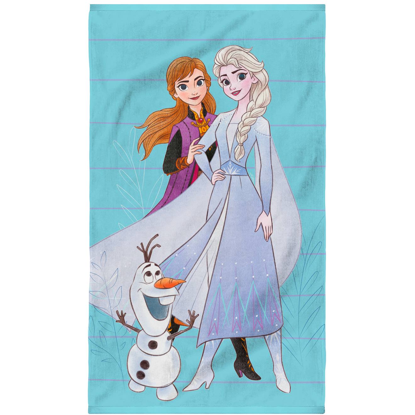 Serviette De Bain Et De Plage Imprimée 100% Coton, Disney Home Frozen 2 Azur Bleu