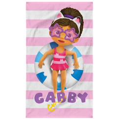Serviette de bain et de plage imprimée 100% coton, gabby et la maison magique pink  - vertbaudet enfant