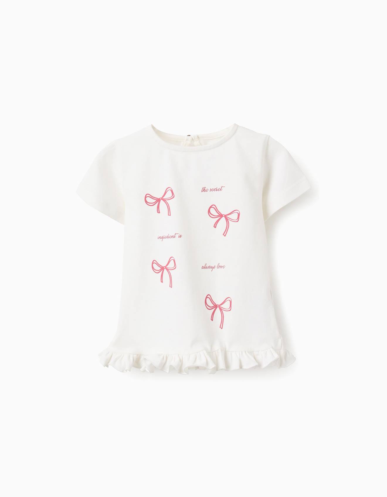 T-shirt En Coton À Volants Blanc