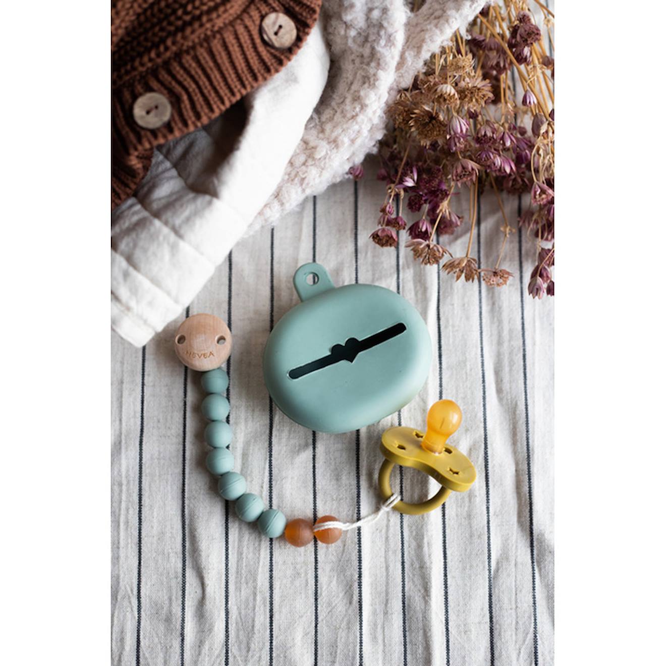 Etui Pour Sucette En Caoutchouc 100% Naturel Sandy Nude Beige (Hevea) - Image 2