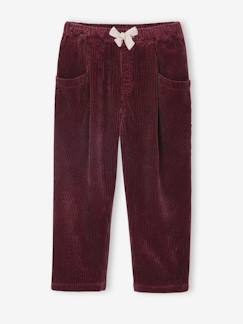 Pantalon fille velours forme loose   - vertbaudet enfant