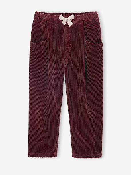 Fille-Pantalon fille velours forme loose 