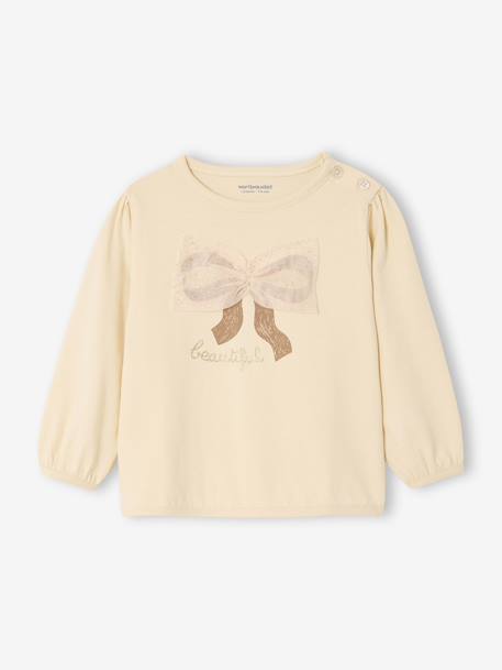 Bébé-T-shirt bébé manches longues avec noeud en tulle