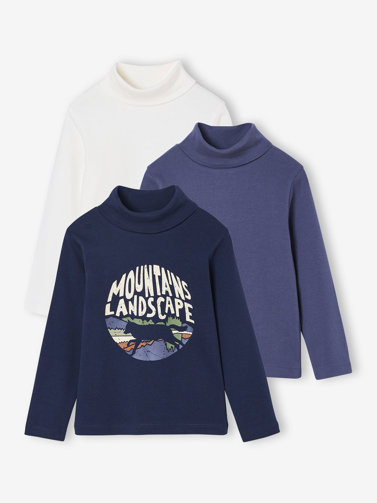 Lot 3 Sous-Pulls Garçon marine