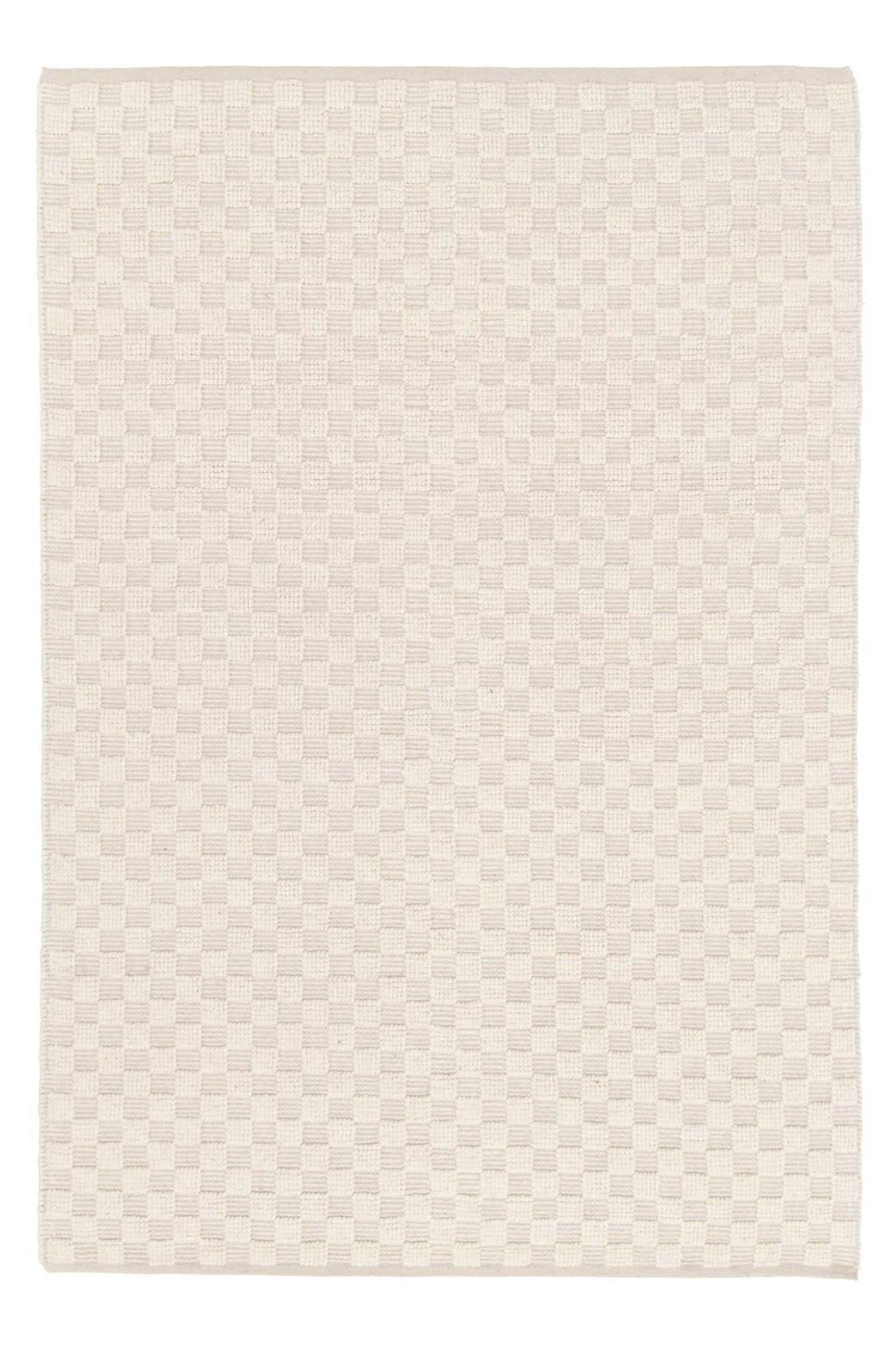 Tapis En Laine Et Coton A Carreaux Fait Main Doux Gabin Beige