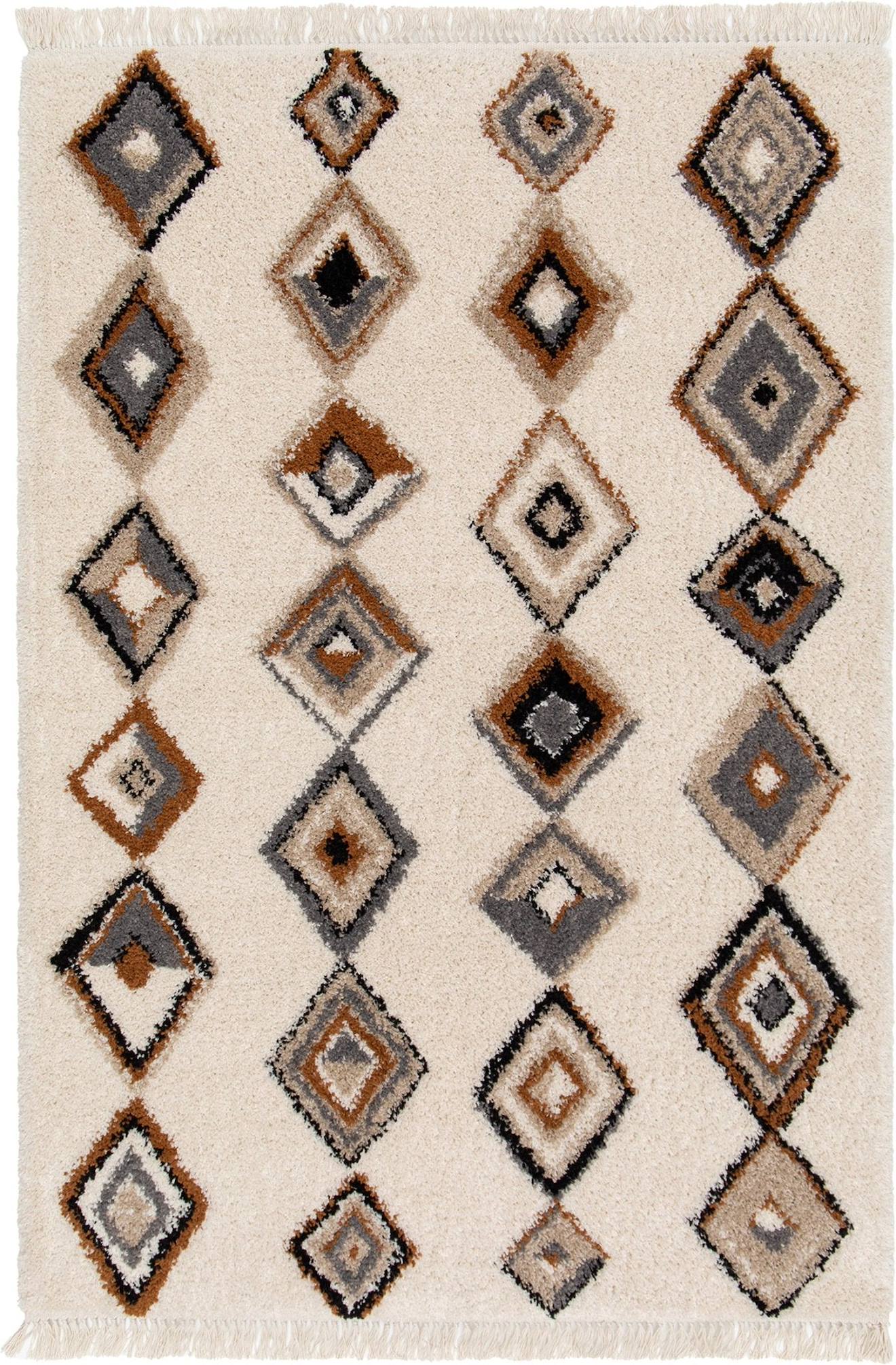 Tapis À Franges Style Ethnique Inspiration Bédouine Mazagan Multicolore