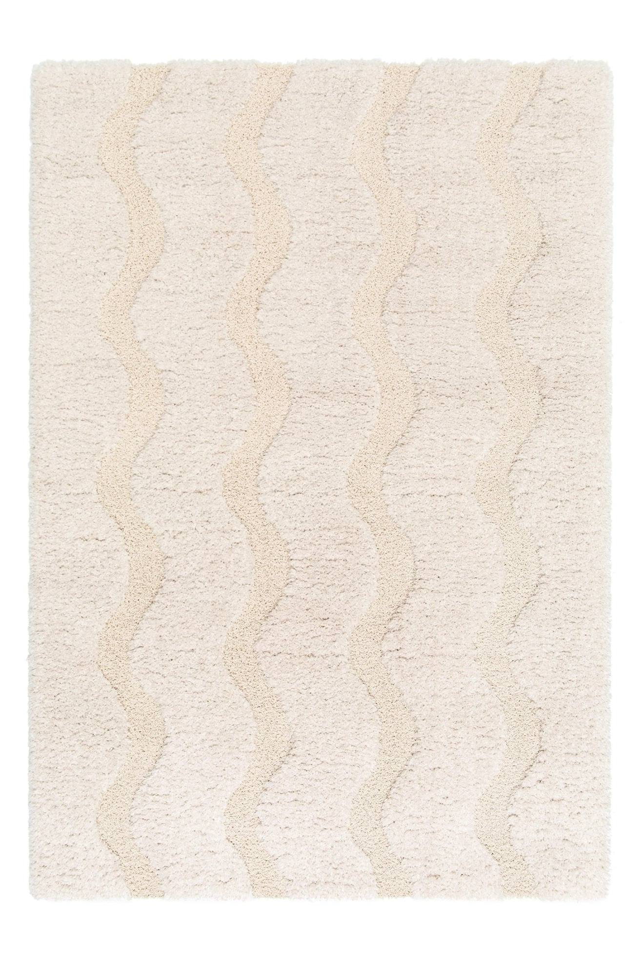 Tapis Shaggy Doux En Polyester Recyclé Avec Relief Pemberley Beige