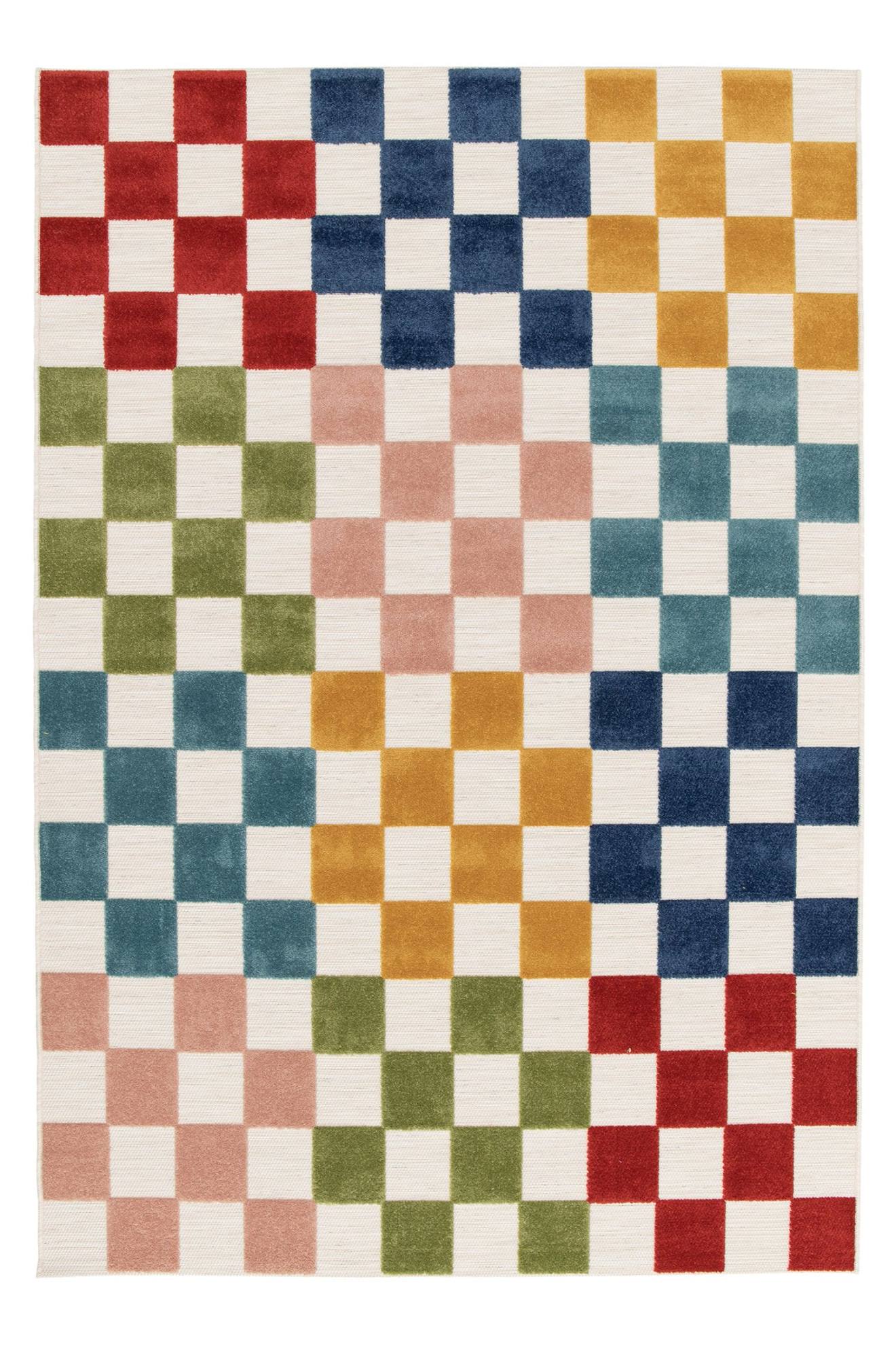 Tapis Enfant Intérieur Extérieur Multi Carreaux Multicolore